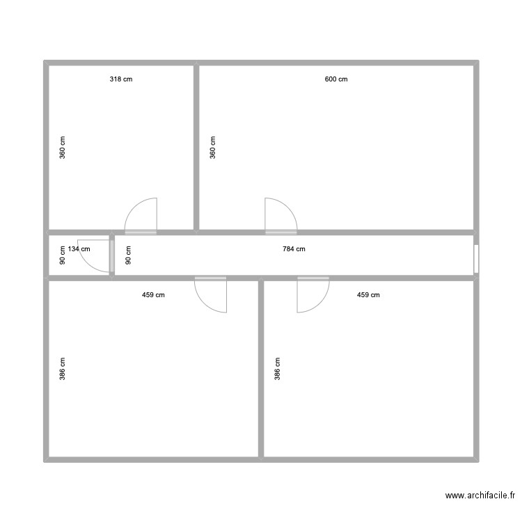 Etage Ploubalay. Plan de 6 pièces et 77 m2