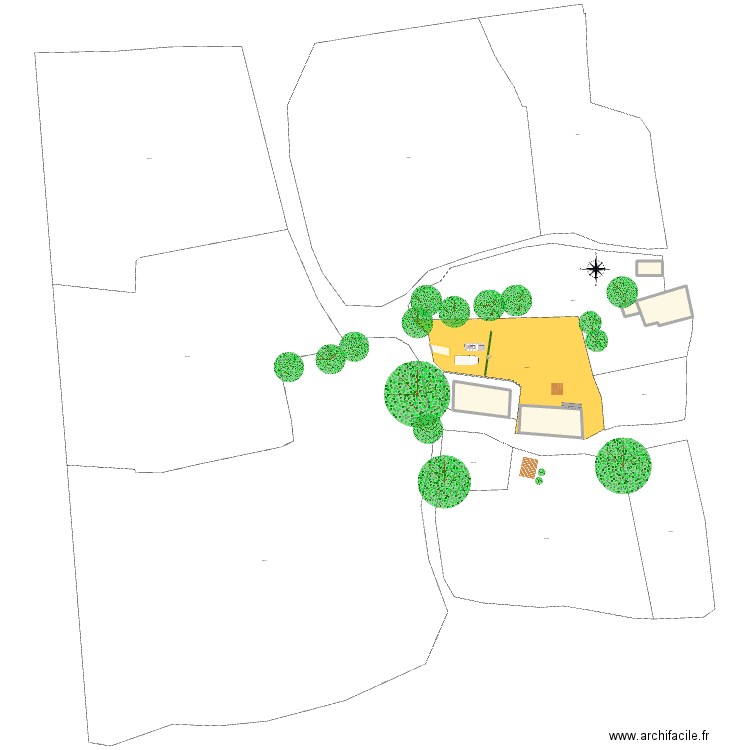 Plan de masse2. Plan de 5 pièces et 323 m2