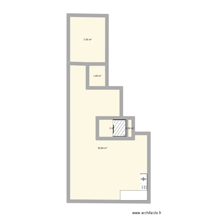 1er Martinique Etain . Plan de 5 pièces et 42 m2