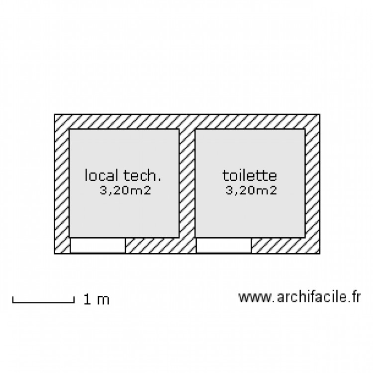 local tech   toilette. Plan de 0 pièce et 0 m2