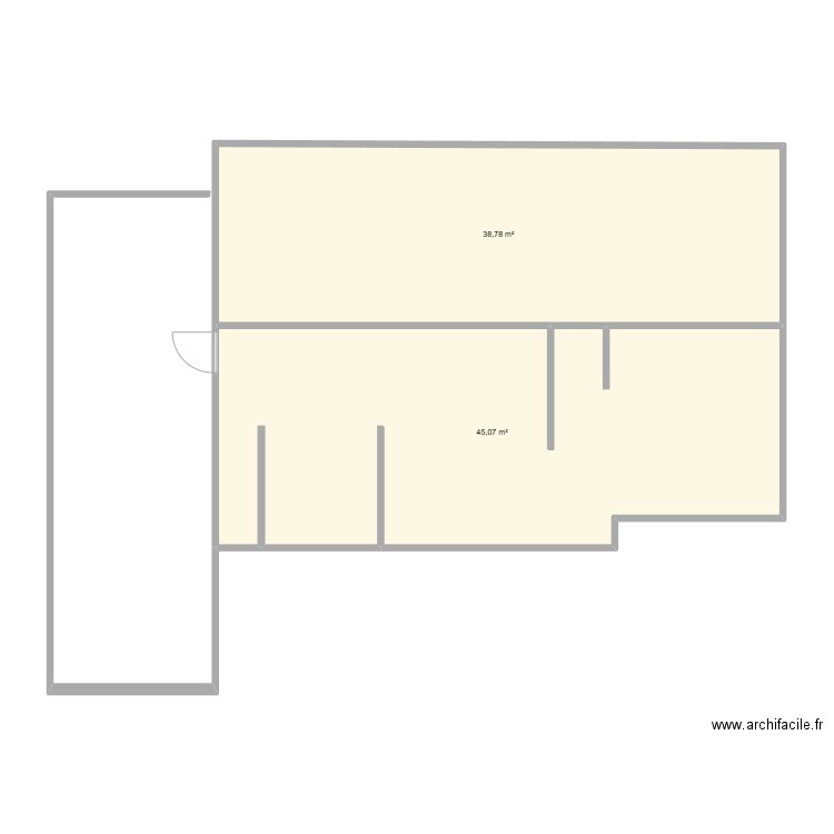 Sous sol 3. Plan de 2 pièces et 84 m2