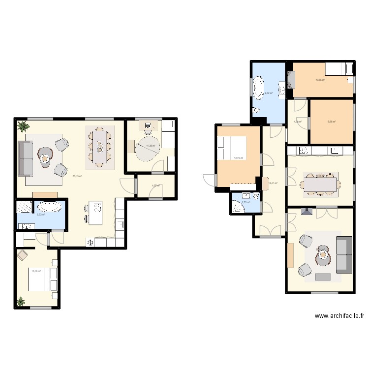 Oslo apartment 1. Plan de 14 pièces et 192 m2