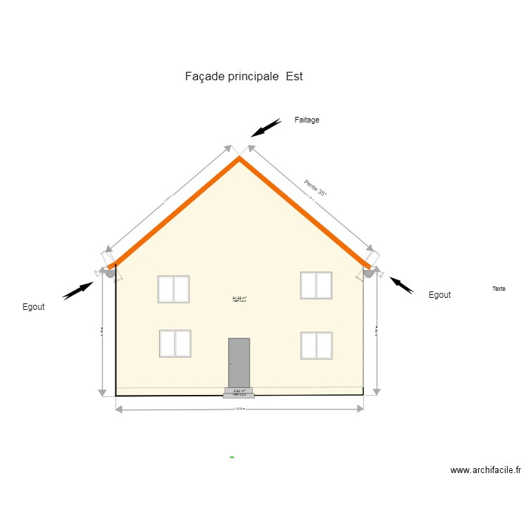 FACADE princepale est. Plan de 0 pièce et 0 m2