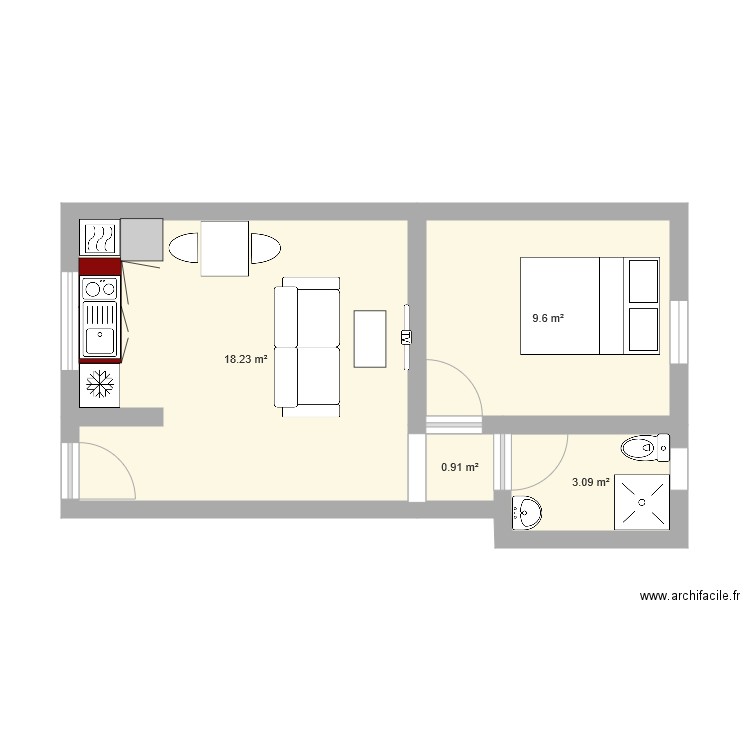 le t2. Plan de 0 pièce et 0 m2