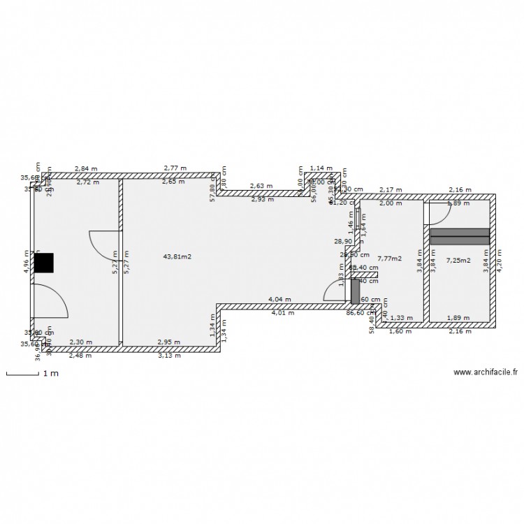 PLAN APRES TRAVAUX  SS MEUBLE. Plan de 0 pièce et 0 m2