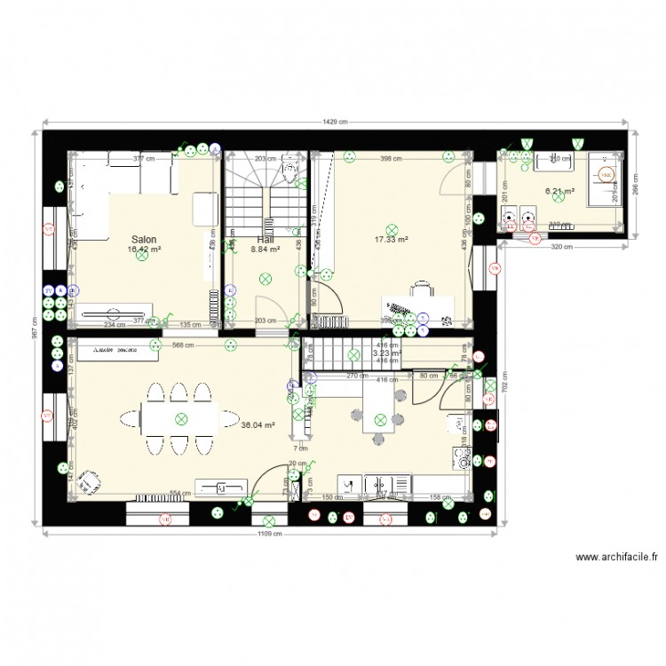 Pacton RDC SDB. Plan de 0 pièce et 0 m2