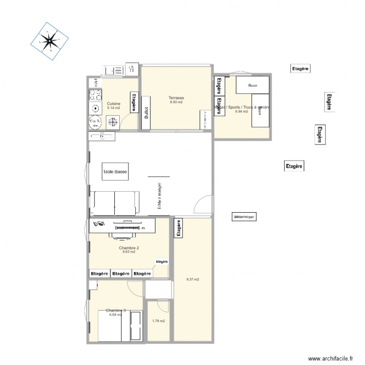 Becs Roses 3 Appart 20 A. Plan de 0 pièce et 0 m2