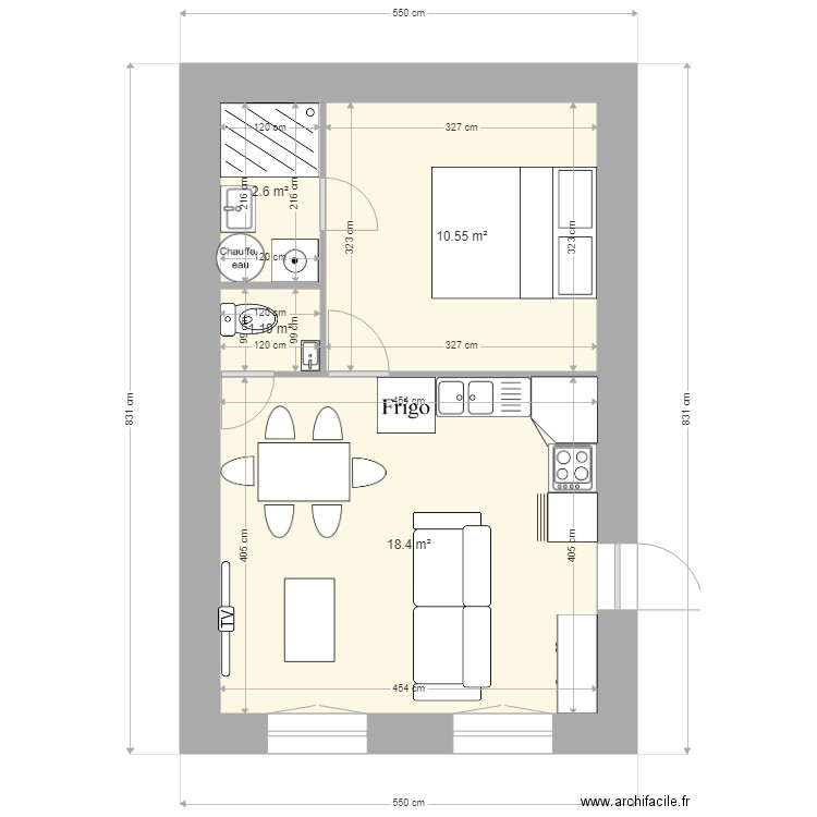 F2 rdc cote garage2. Plan de 0 pièce et 0 m2