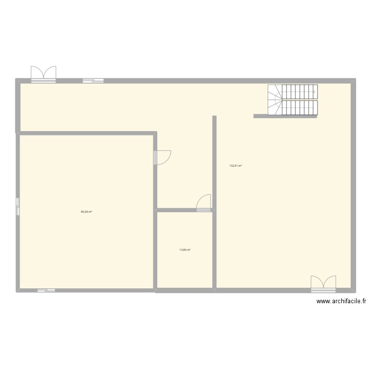 maison 1. Plan de 3 pièces et 212 m2