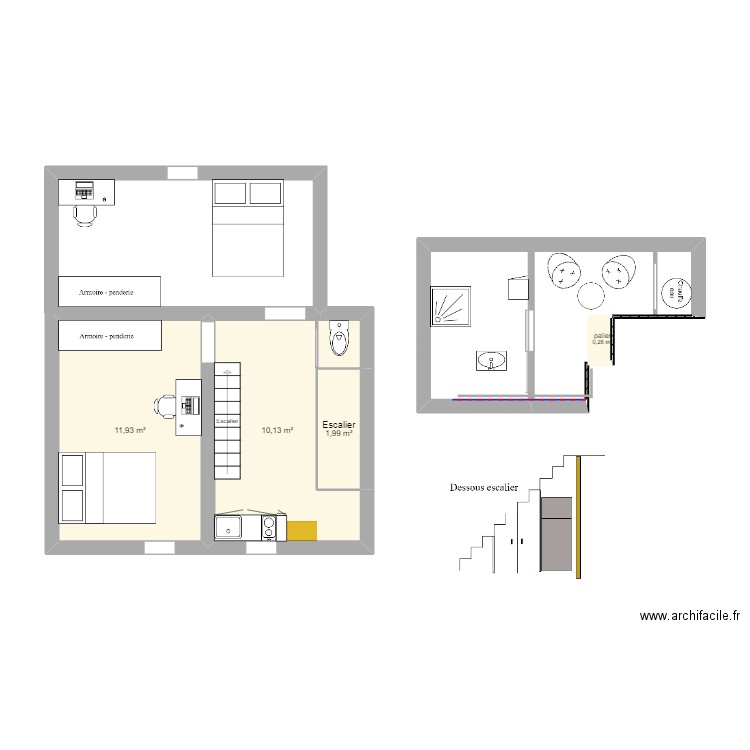 SCI 800. Plan de 4 pièces et 24 m2