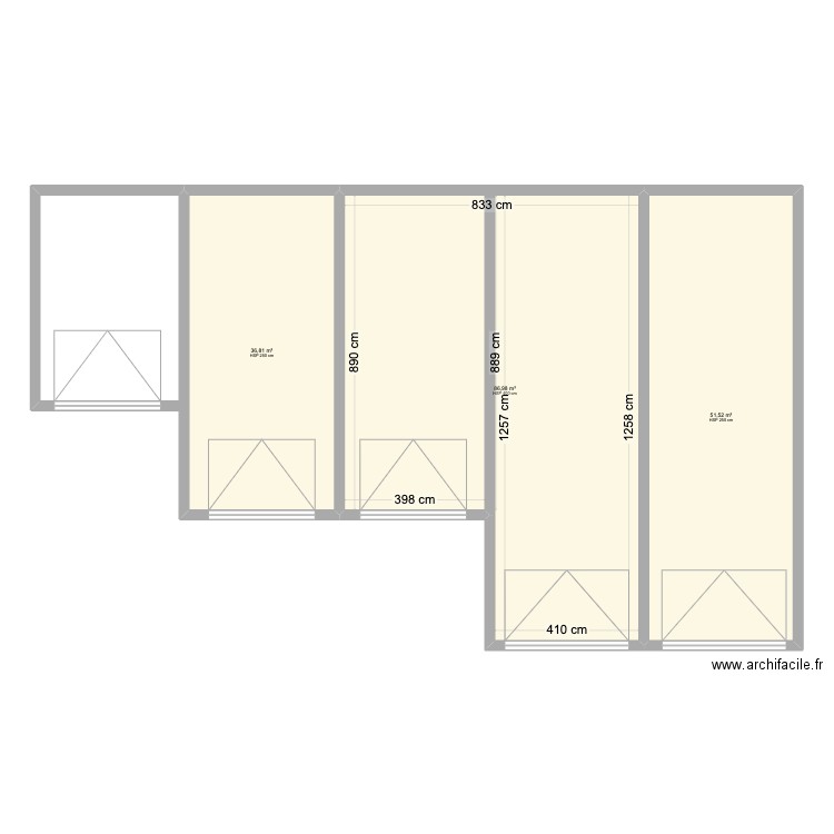 Garage Charmette. Plan de 3 pièces et 175 m2