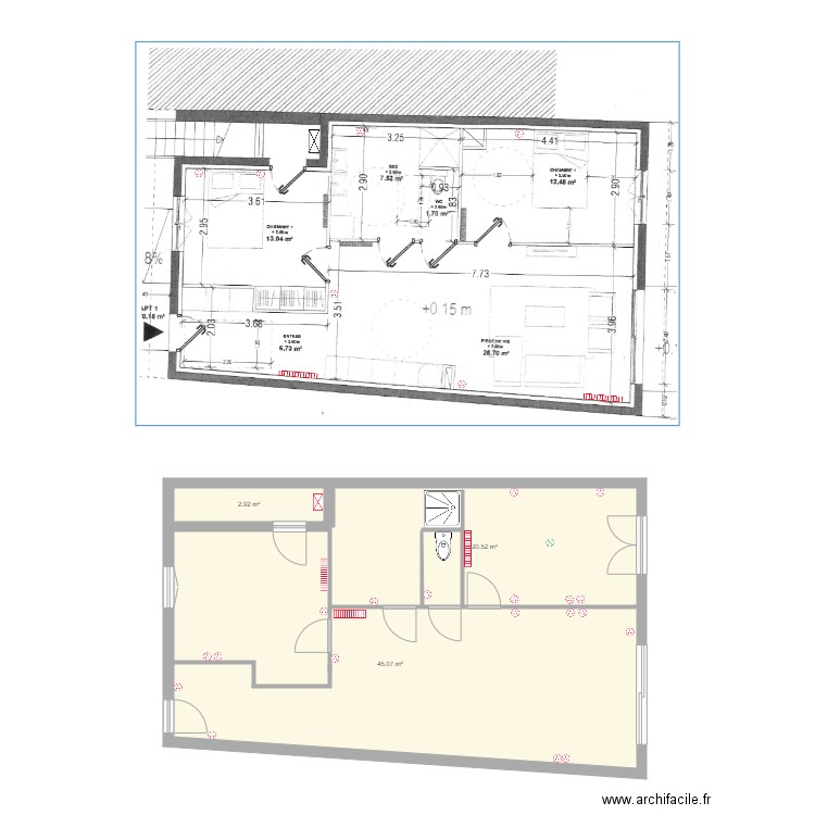 schéma élect appart 1a. Plan de 0 pièce et 0 m2