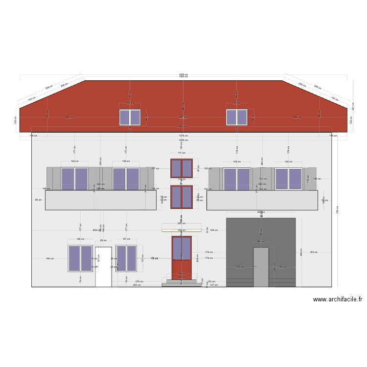 Facade Face Chatillon. Plan de 0 pièce et 0 m2