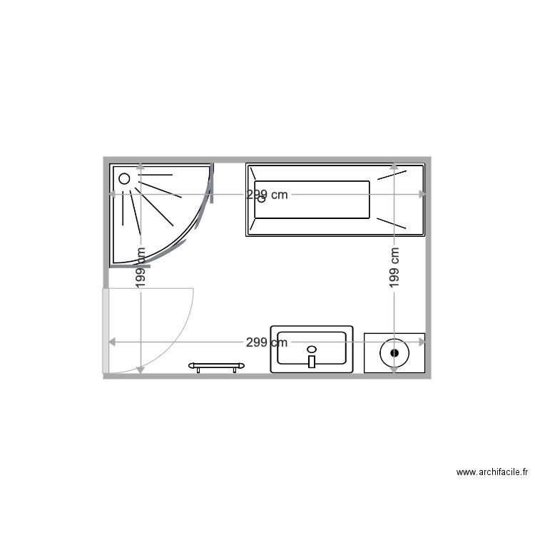 salle de bains Lecourbe. Plan de 0 pièce et 0 m2