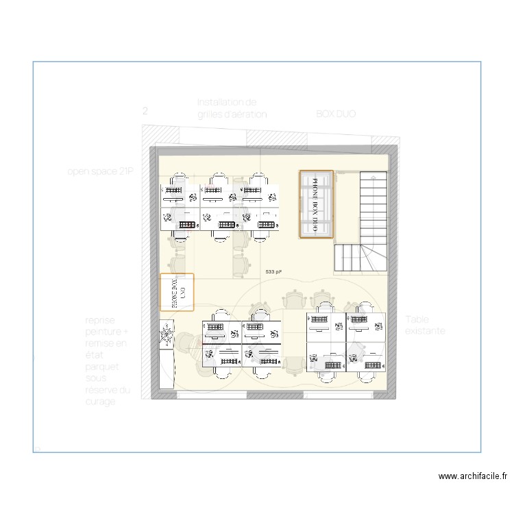 Etage 5 trinov v4. Plan de 1 pièce et 50 m2