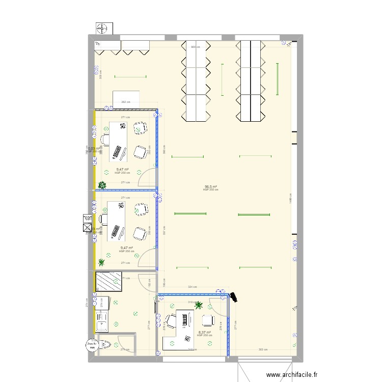 Bureau V6 complet. Plan de 0 pièce et 0 m2