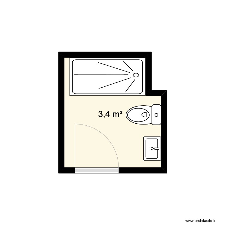 ANDRIEUX. Plan de 1 pièce et 3 m2