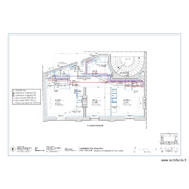 reseau eau appt218. Plan de 0 pièce et 0 m2