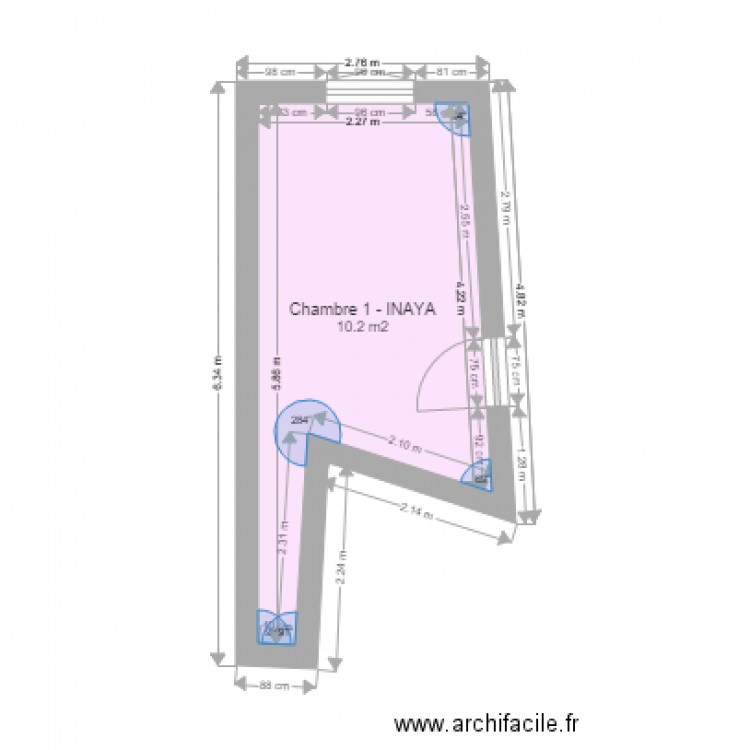 Chambre Inaya. Plan de 0 pièce et 0 m2