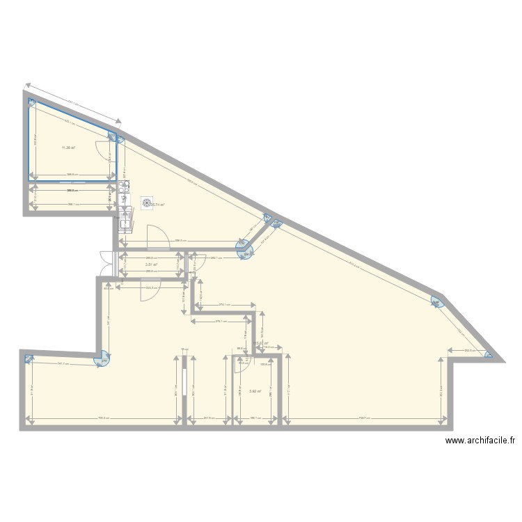 Surface des 3 appartements Barbusse 20181129. Plan de 0 pièce et 0 m2