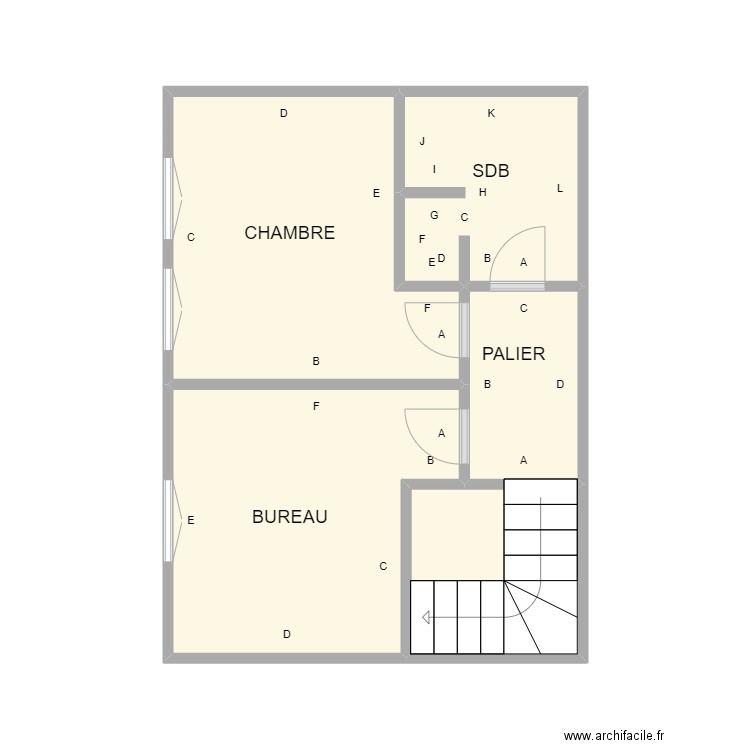 ETAGE LANGLADE. Plan de 5 pièces et 26 m2