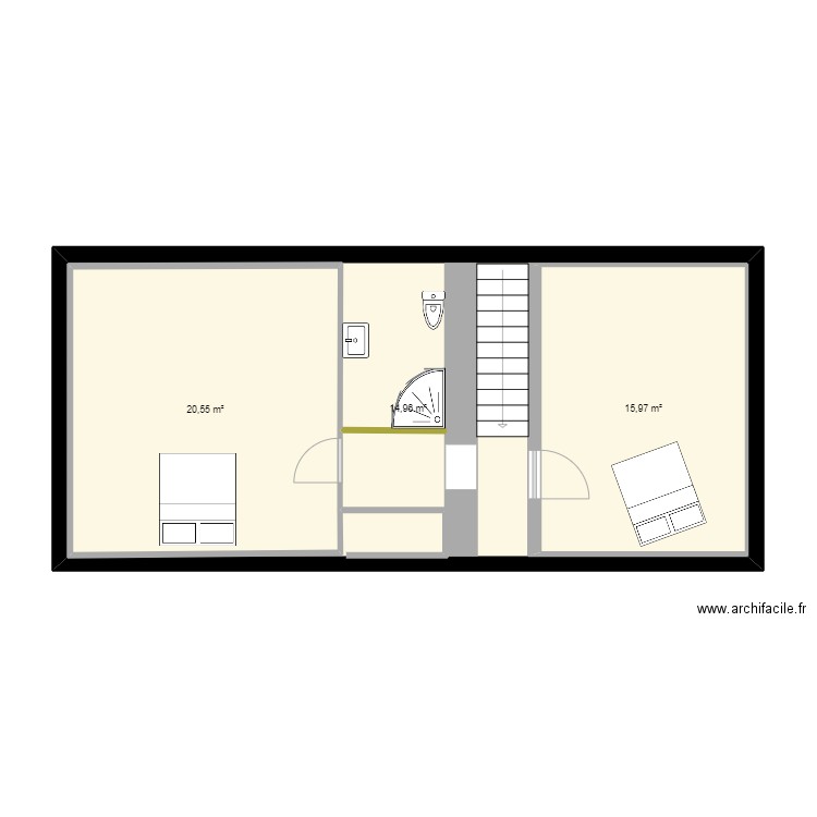 N1V.0. Plan de 3 pièces et 91 m2