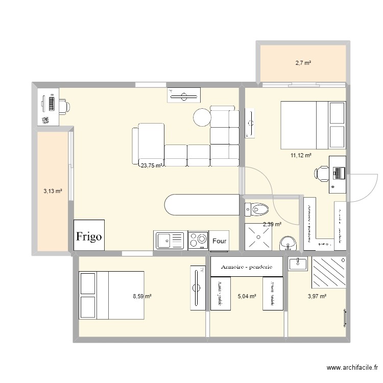 T3 vers RP 3. Plan de 0 pièce et 0 m2