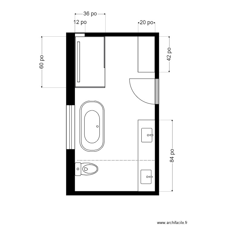 sophie mercier. Plan de 1 pièce et 11 m2