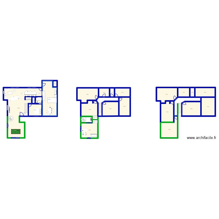 Essai maison. Plan de 22 pièces et 371 m2