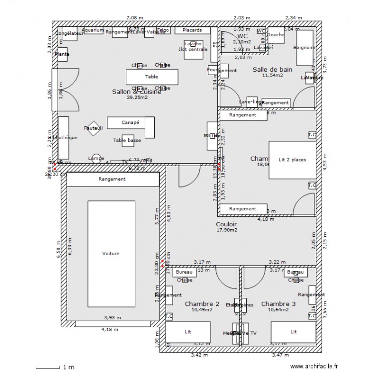 Plan villa 2D. Plan de 0 pièce et 0 m2