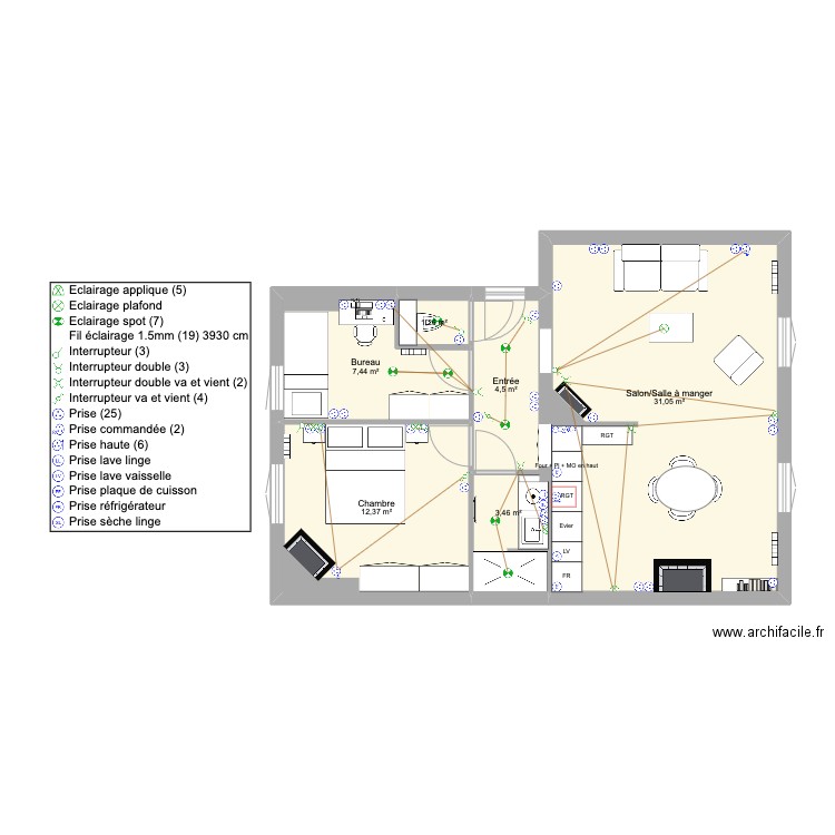 Victor Basch 2. Plan de 6 pièces et 60 m2