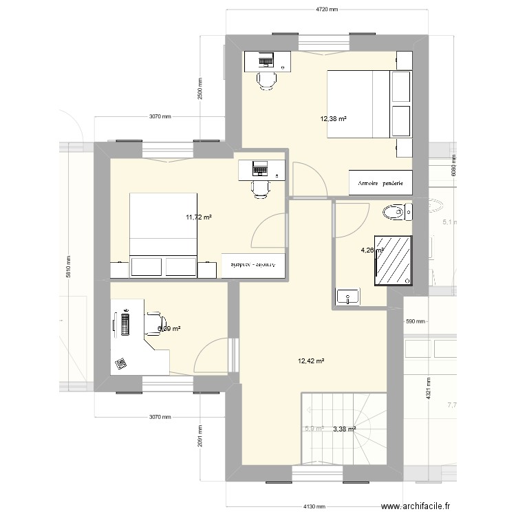 projet 4b 3. Plan de 21 pièces et 160 m2