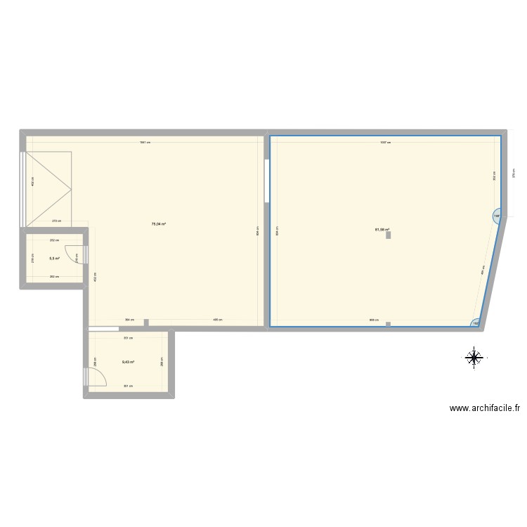 Rospo Sous-sol. Plan de 4 pièces et 172 m2