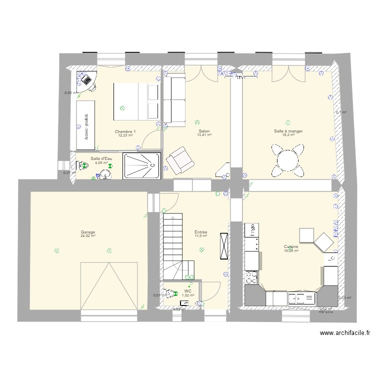 L'esclavissac 3. Plan de 33 pièces et 181 m2