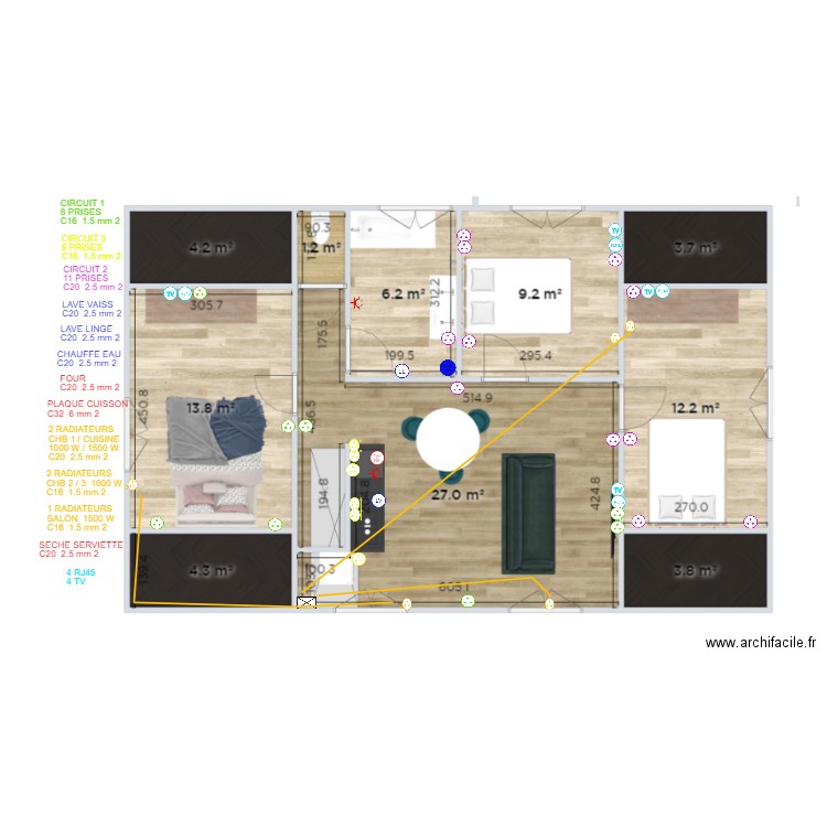 PLAN LOG ETAGE PRISE. Plan de 0 pièce et 0 m2