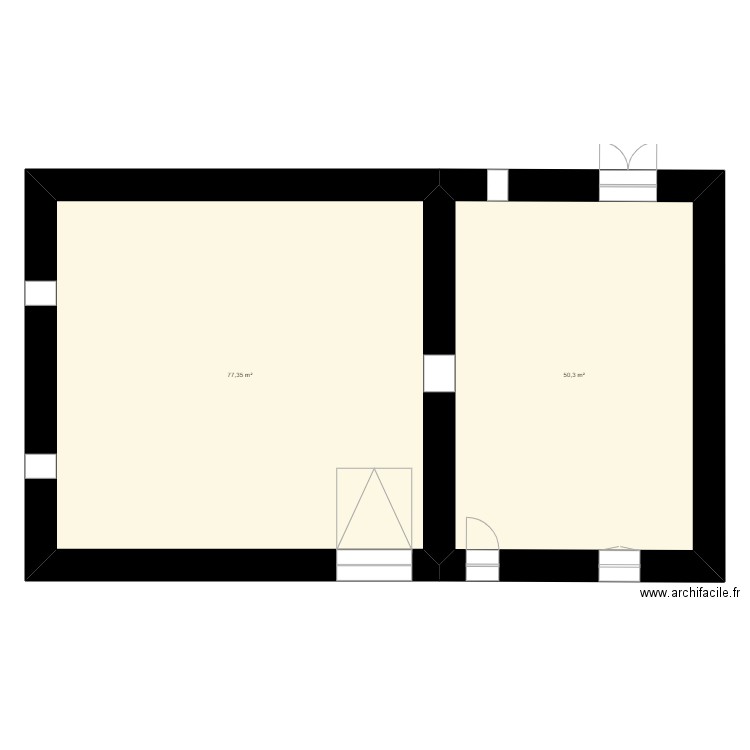 costaros. Plan de 2 pièces et 128 m2