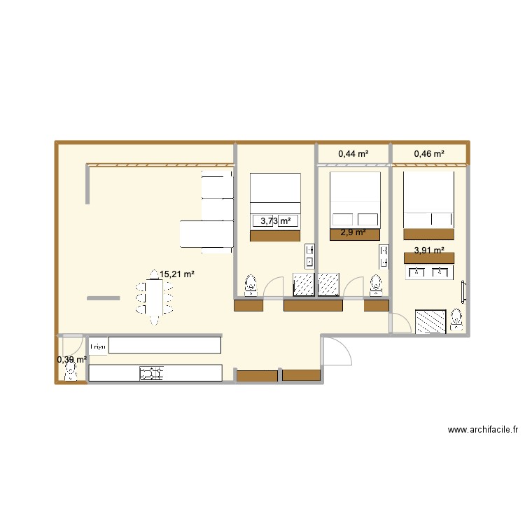 plan amel. Plan de 7 pièces et 27 m2