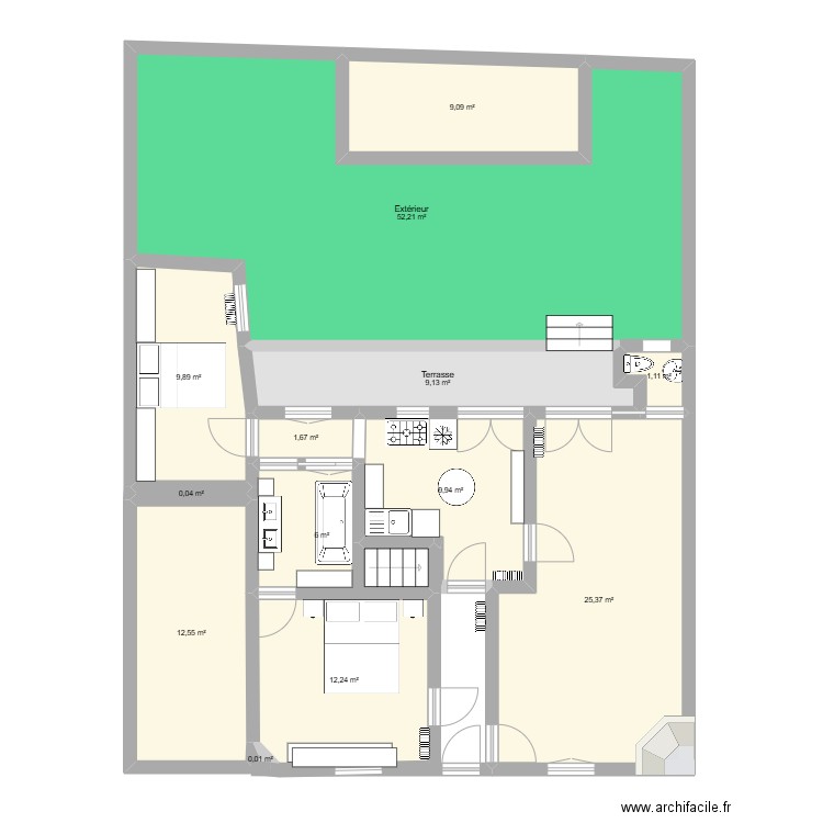 AP Projection. Plan de 13 pièces et 149 m2