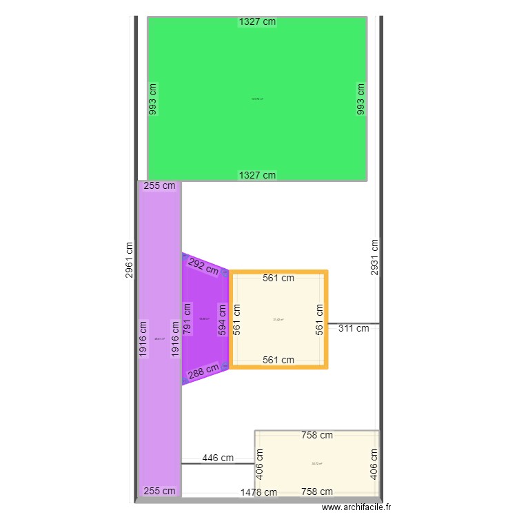 Projet jardin 2. Plan de 5 pièces et 262 m2