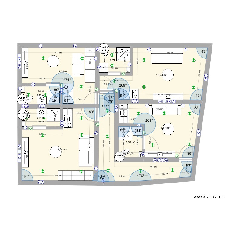 ST SOPHIE 2. Plan de 9 pièces et 74 m2