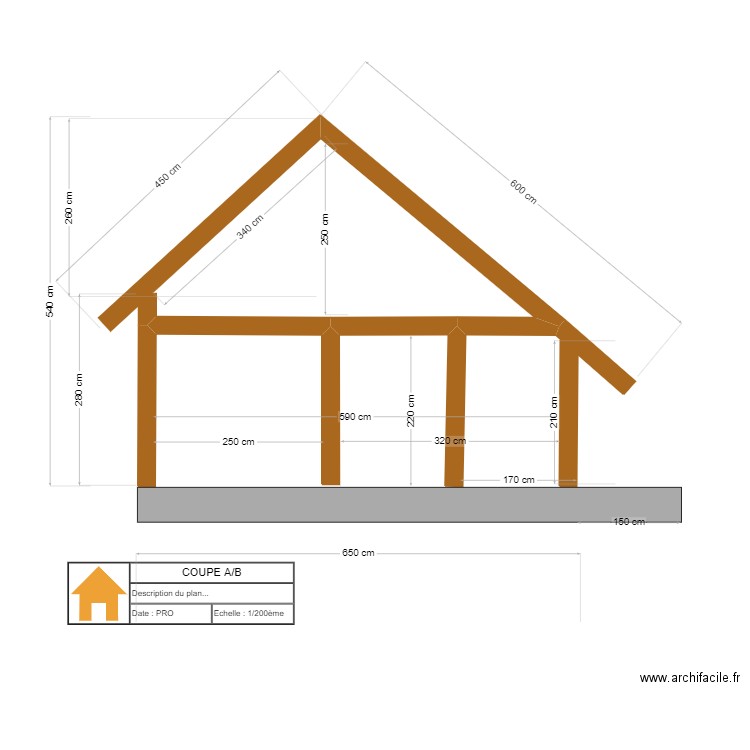 façade  A/B. Plan de 0 pièce et 0 m2