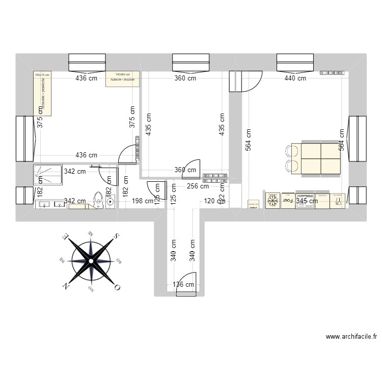 ROSENDAL2. Plan de 5 pièces et 74 m2