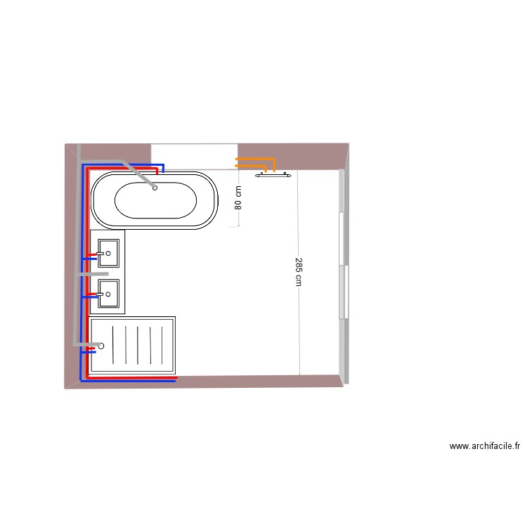 SDB-plomberie. Plan de 0 pièce et 0 m2