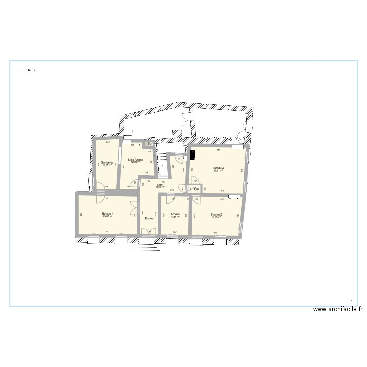 albertas RDC - surfaces. Plan de 9 pièces et 125 m2