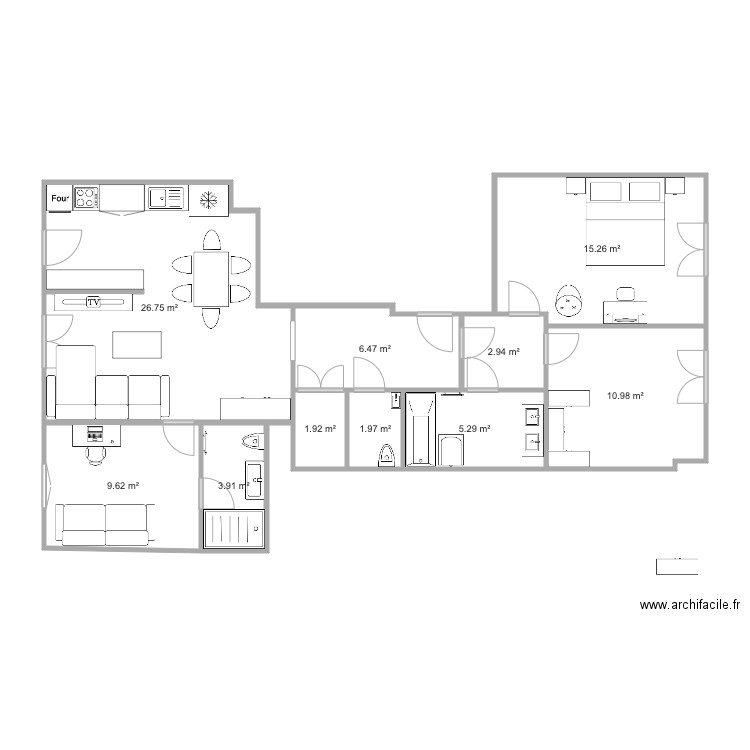 Marjolin salon verriere. Plan de 0 pièce et 0 m2