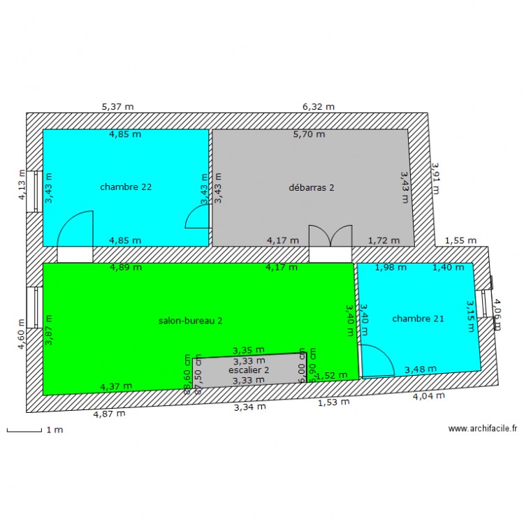 2d etage. Plan de 0 pièce et 0 m2