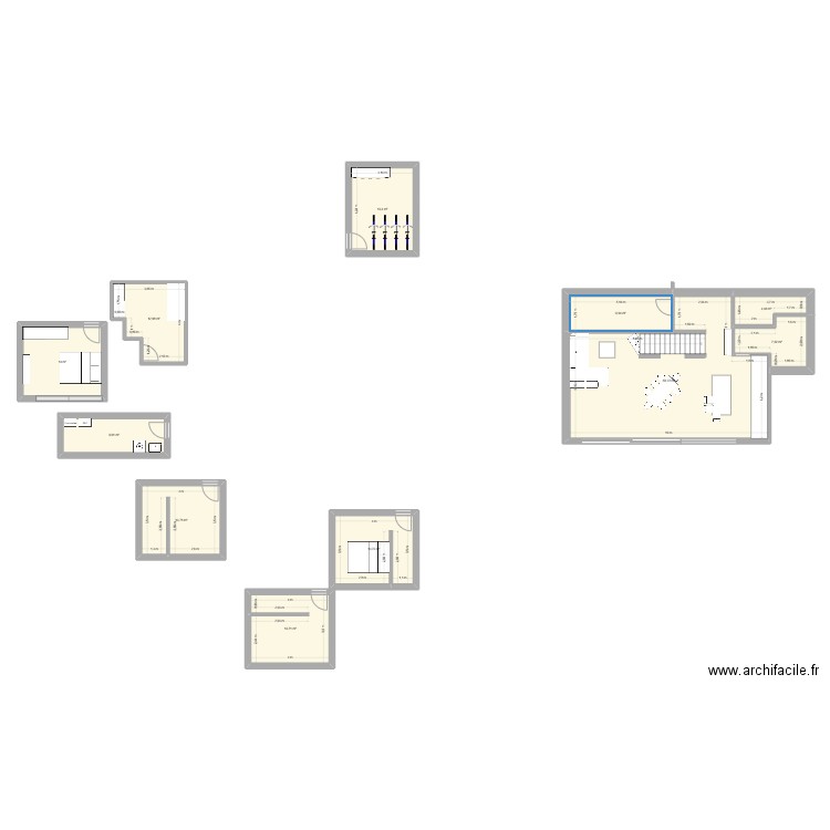 maison. Plan de 11 pièces et 167 m2