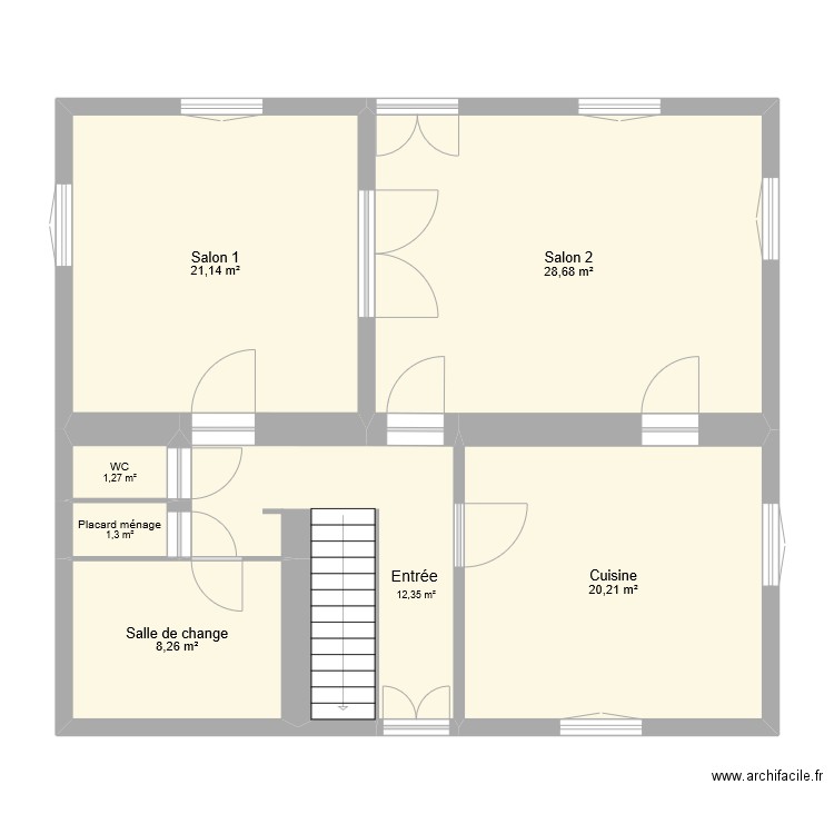 plan mam pontivy. Plan de 7 pièces et 93 m2