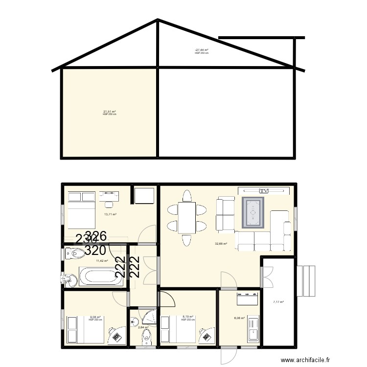 maison norma 2. Plan de 10 pièces et 120 m2