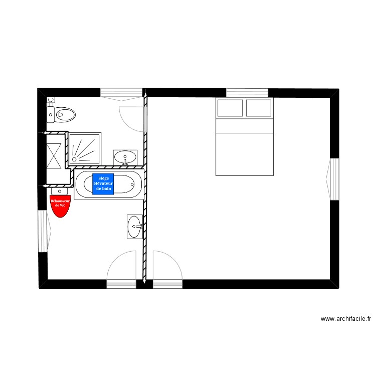 Readaptation. Plan de 4 pièces et 29 m2